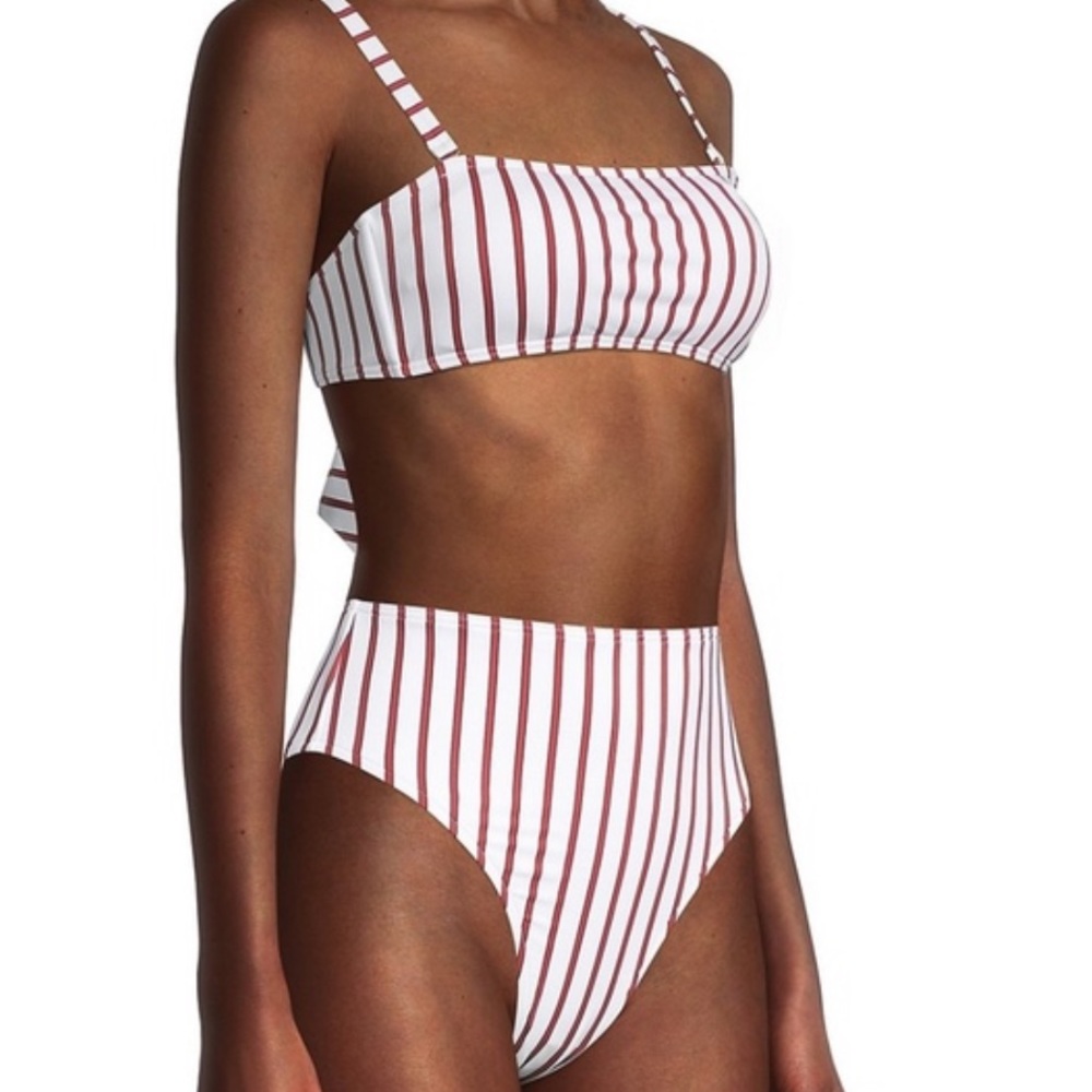 WeWoreWhat Red Stripe Set - rosy tie back & emily